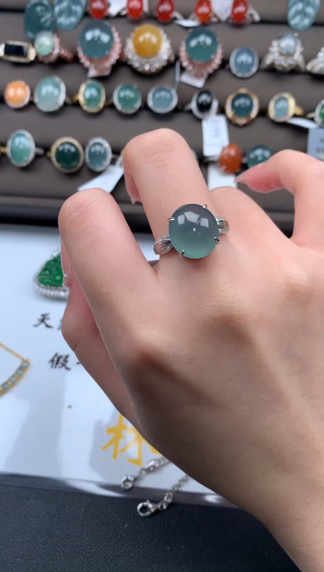 【闪购商品】翡翠戒指银S925镶嵌51241