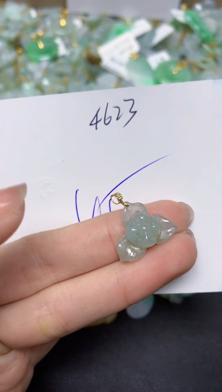 【闪购商品】翡翠颈饰18K金镶嵌天然翡翠A货