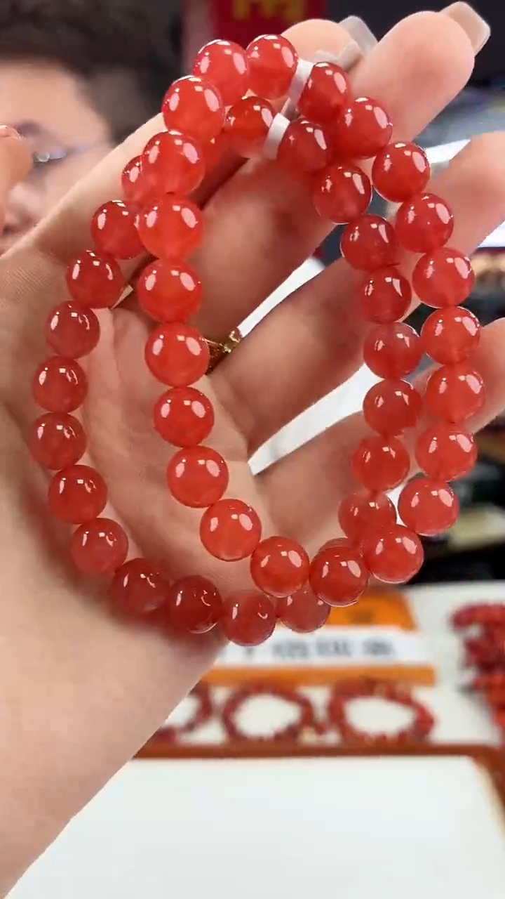 南红玛瑙冰红手串8+未镶嵌（多样式发其一）