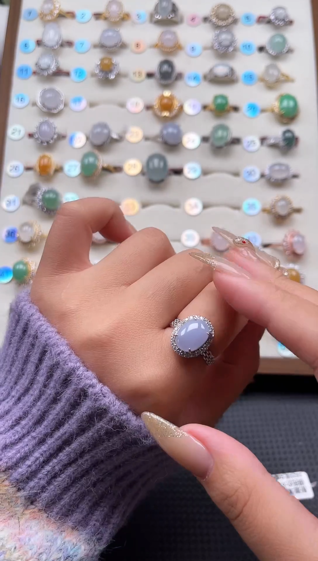 【闪购商品】翡翠戒指银S925镶嵌天然A货翡翠戒指