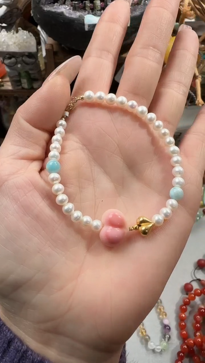 银S925镶嵌手绳淡水珍珠4534135143