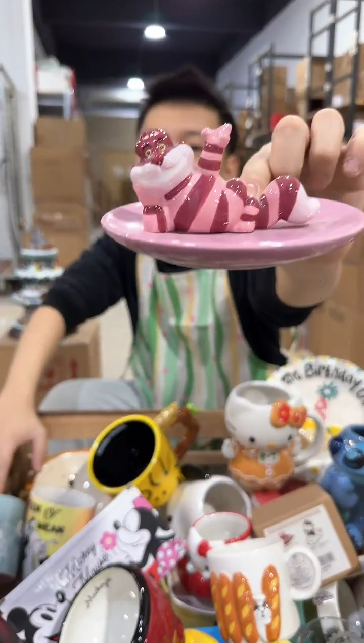 瓷片柴郡猫首饰盘