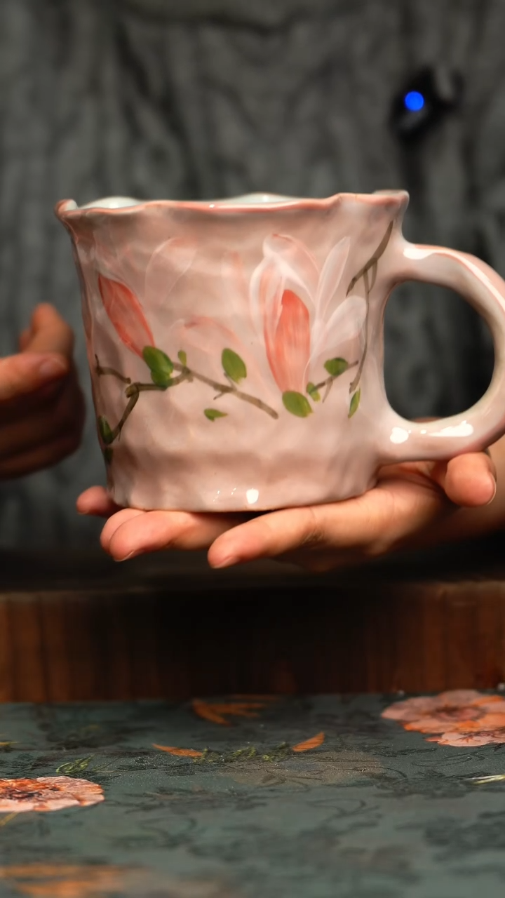 杯釉下彩手工手绘同款陶器