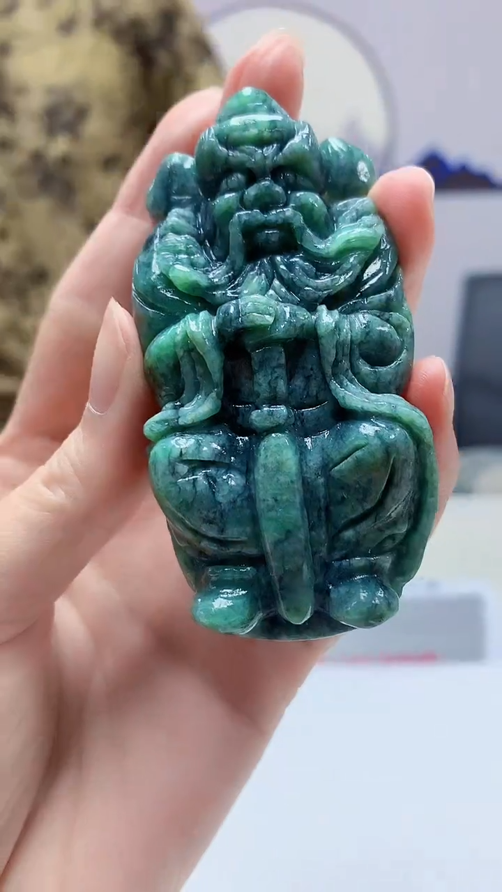 【闪购商品】定制翡翠未镶嵌4688zm-毛货挂件227