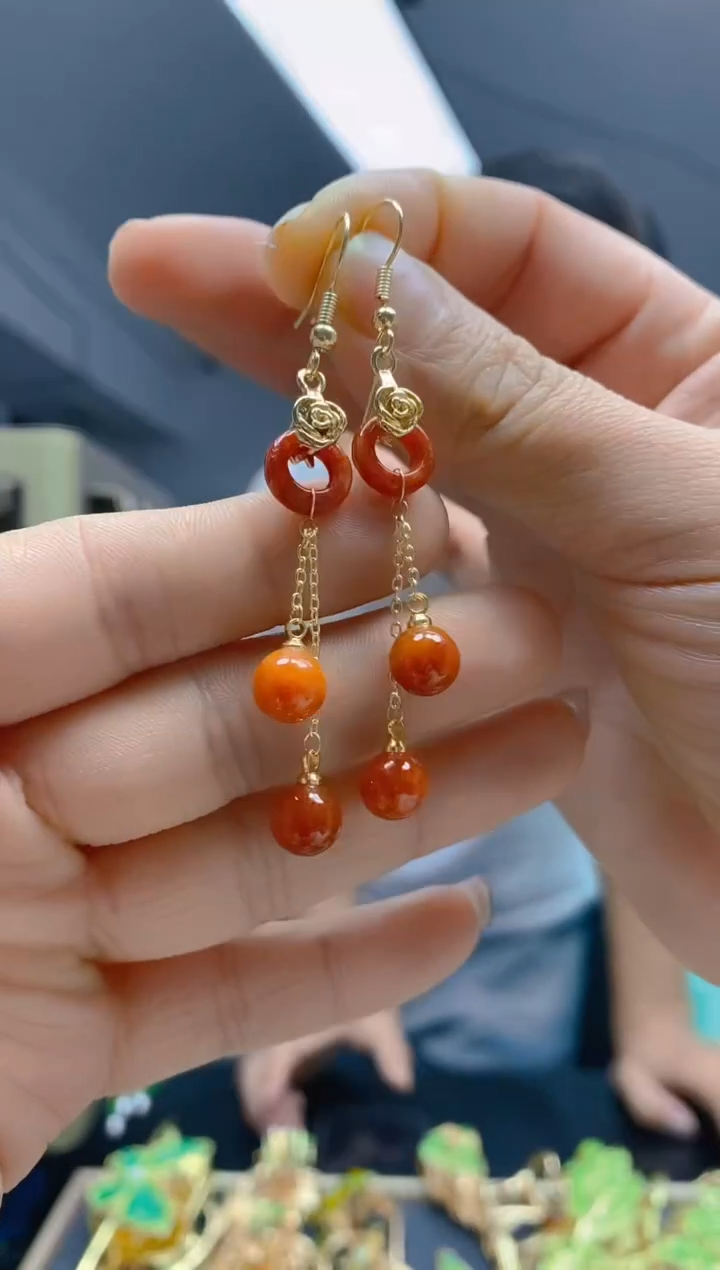 【闪购商品】翡翠耳饰合金413翡翠耳钩