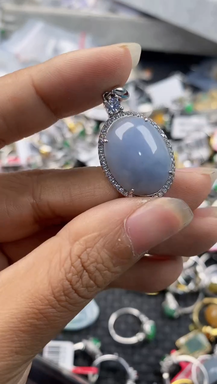 银S925镶嵌戒指翡翠777---2