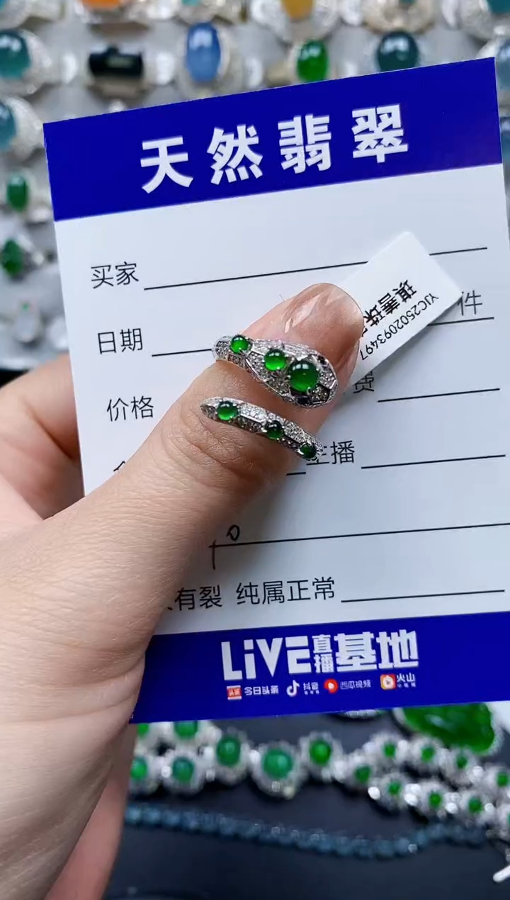 【闪购商品】翡翠戒指银S925镶嵌0090