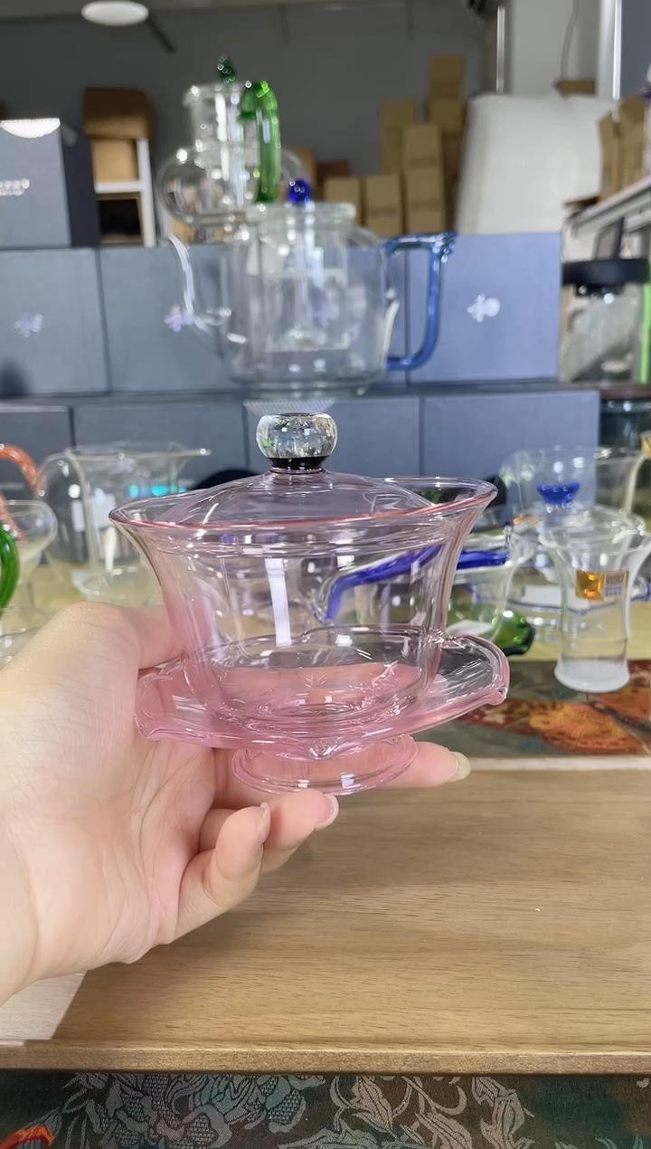 禾器      粉色盖碗