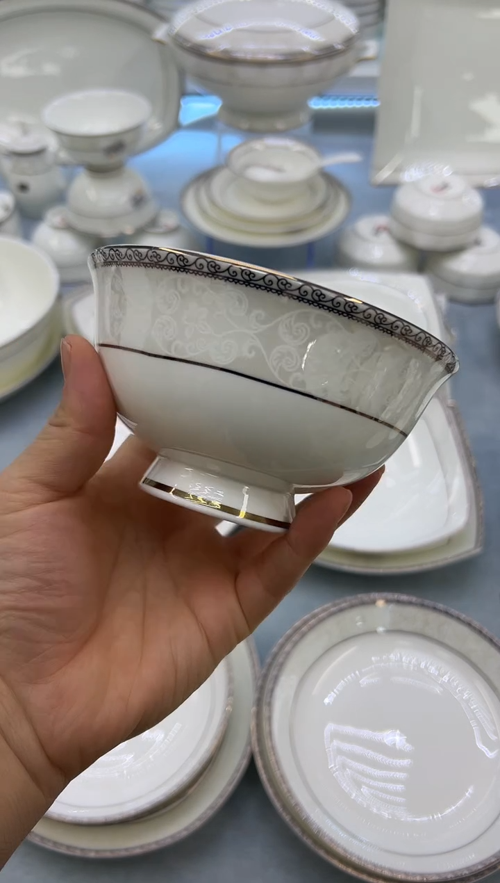 骨瓷玲珑5高10个  