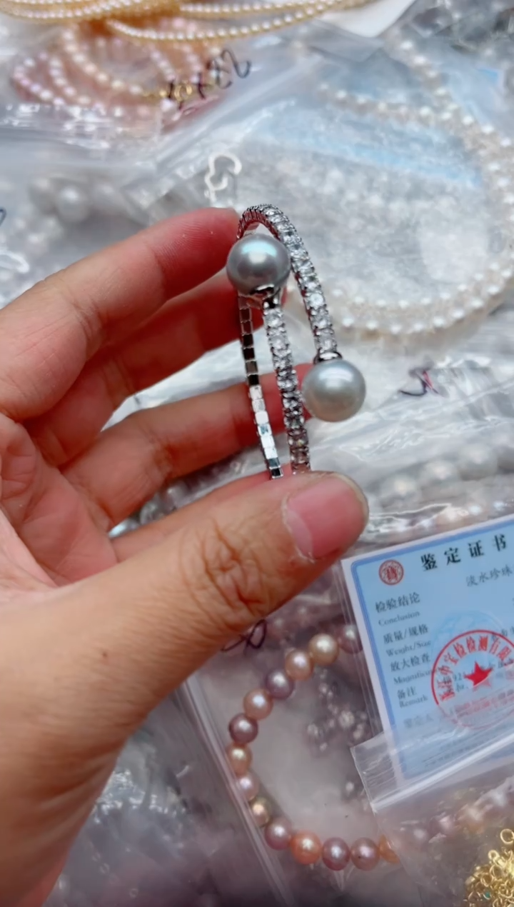 未镶嵌手镯淡水珍珠，非无暇