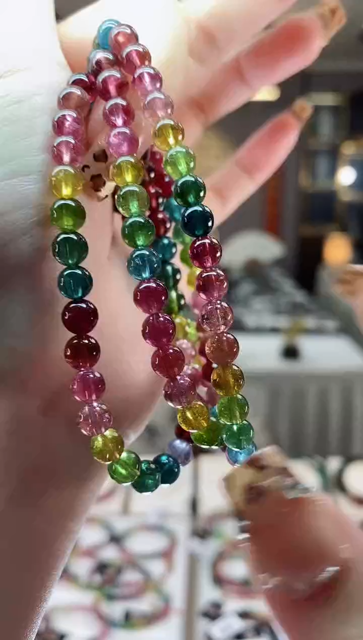 【闪购商品】碧玺三圈手串5mm+未镶嵌一物一证dan 