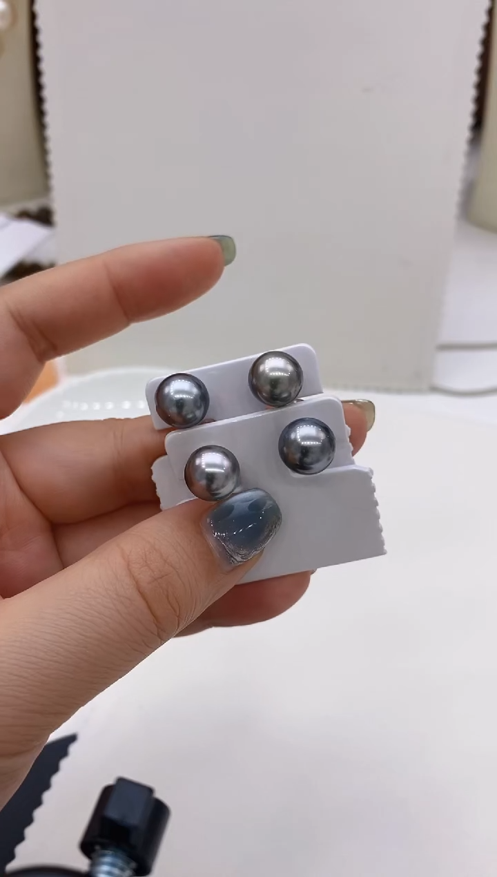 银S925镶嵌海水珍珠耳饰98 10-11mm多样性发其一