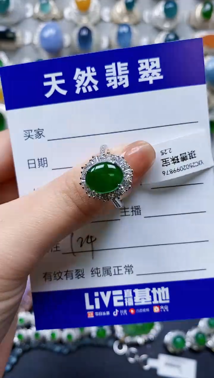 【闪购商品】翡翠戒指银S925镶嵌0124