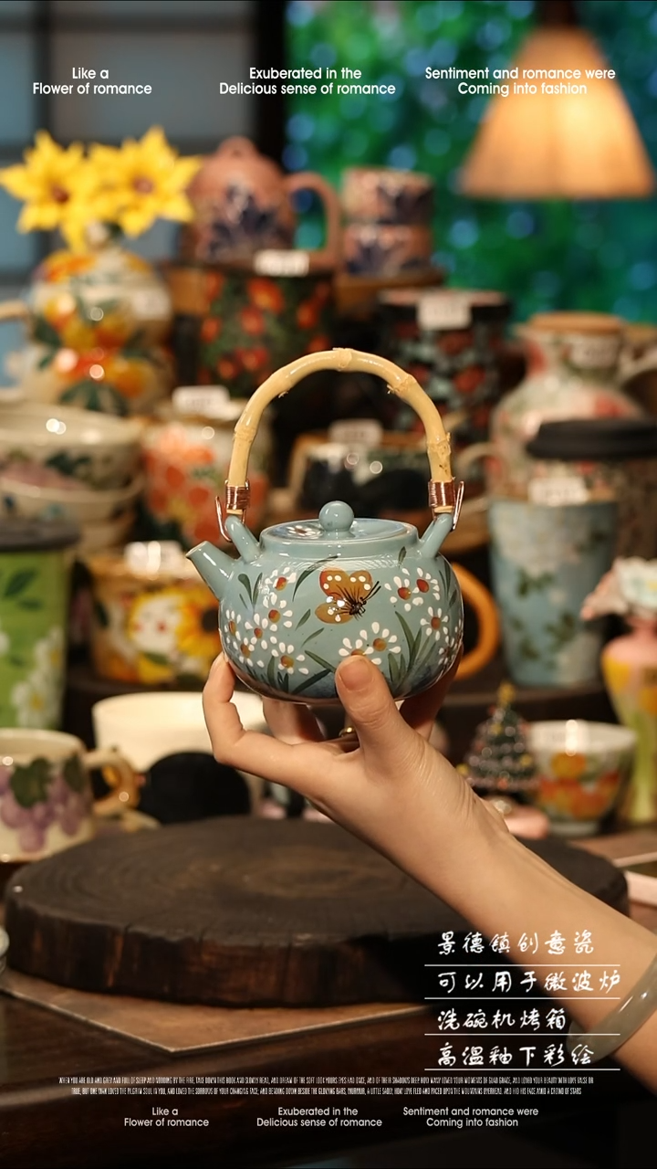 陶瓷景德镇高温釉下彩手工手绘款式