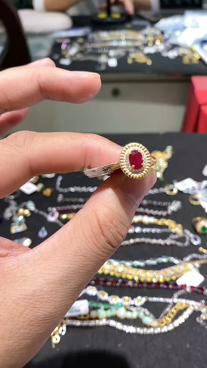 【闪购商品】红宝石戒指银S925镶嵌戒指