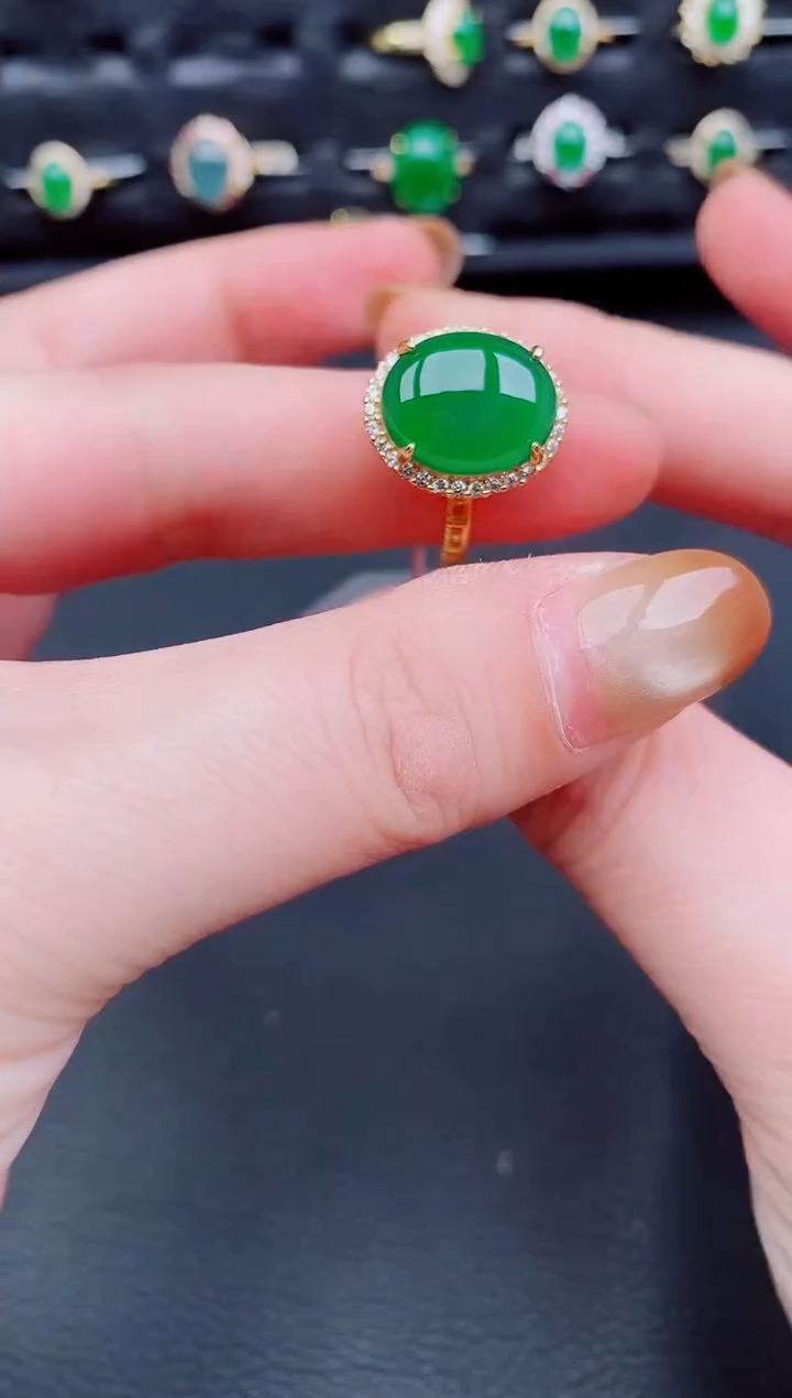 【闪购商品】翡翠戒指银S925镶嵌天然a货翡翠149