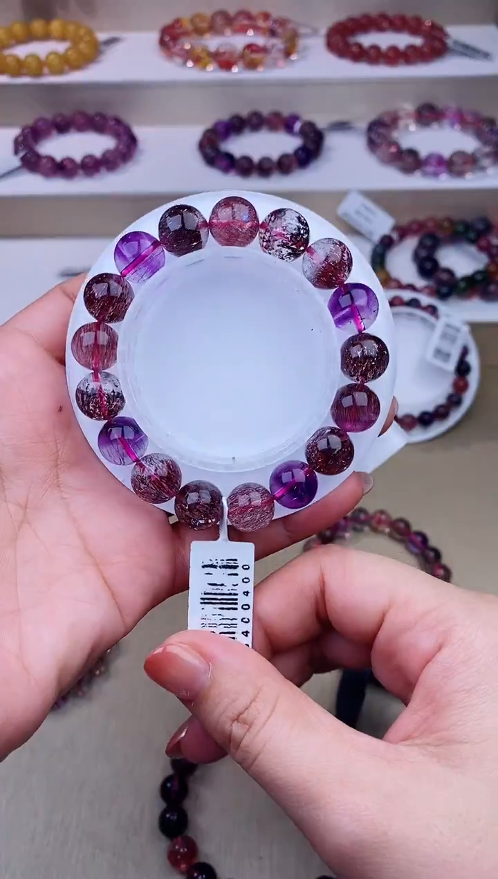 未镶嵌手链水晶黑加仑超七11m+