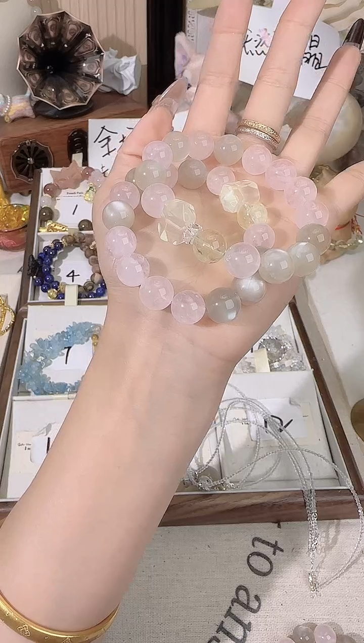 未镶嵌手链水晶月光手串多样性发一