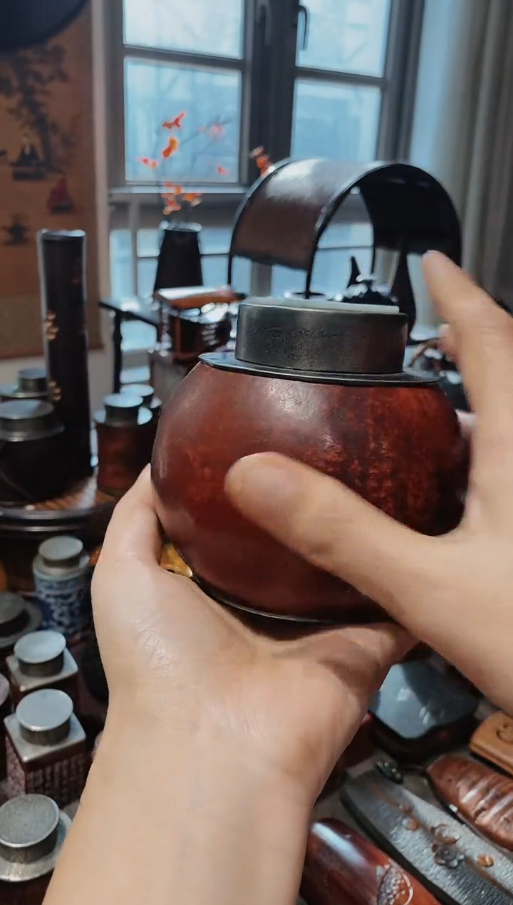 毕****店老葫芦包锡茶叶罐