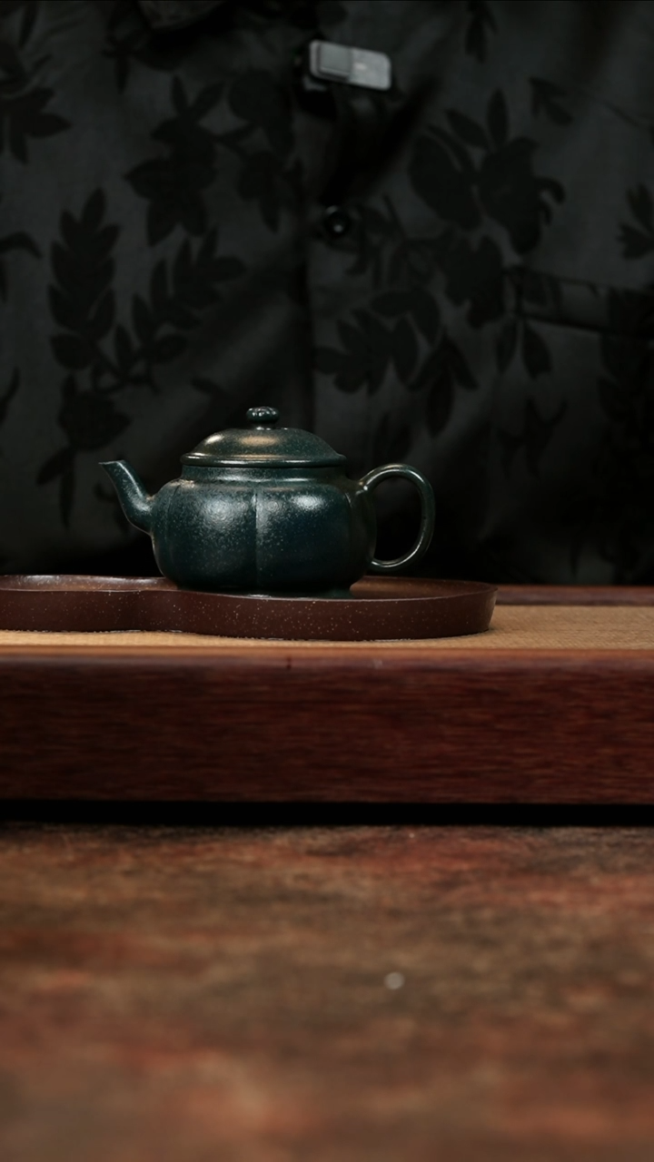 【闪购商品】紫砂茶壶正薪窑柴烧民国绿高菊蕾