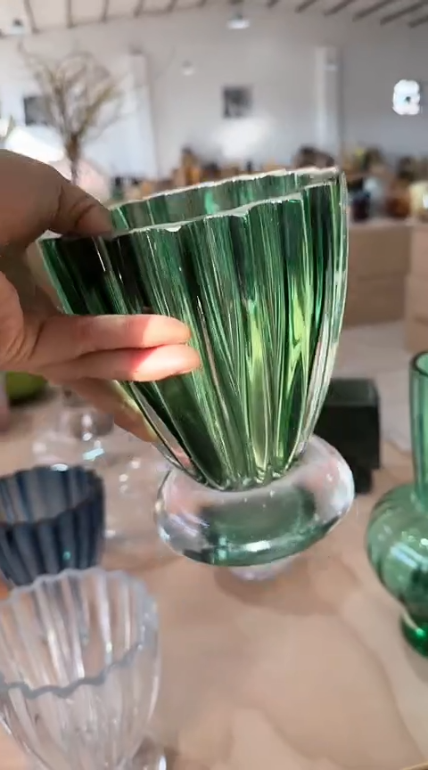 【闪购商品】玻璃绿色繁花