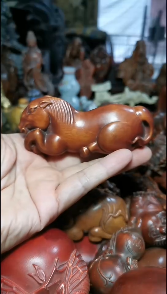 黄杨木马到成功马摆件手把件