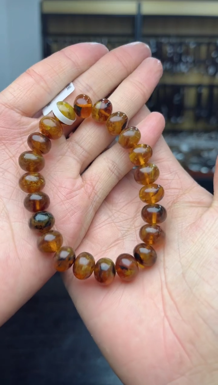 【闪购商品】琥珀裸石未镶嵌抚顺琥珀蜜蜡手串11+
