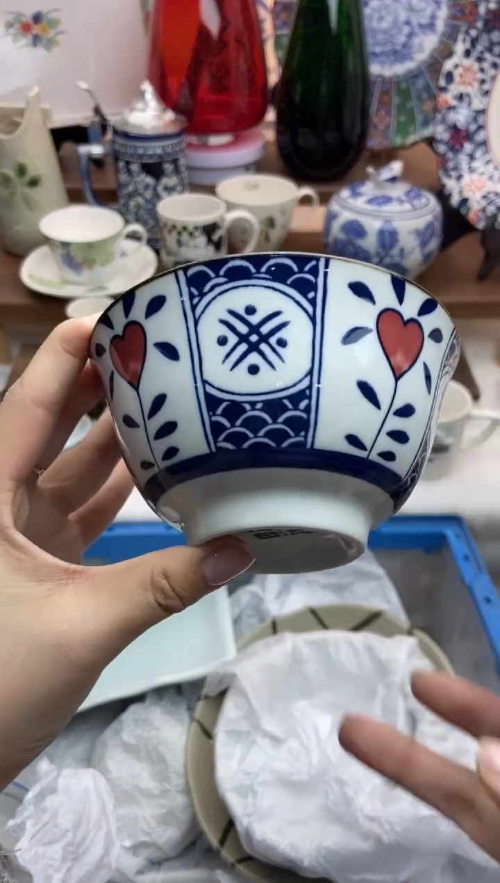 【闪购商品】瓷片花风城小饭碗全新全品直径11cm