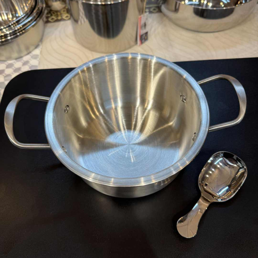 BH/二件套304不锈钢碗14CM超萌可爱双耳碗甜品碗小碗500ML+甜品勺