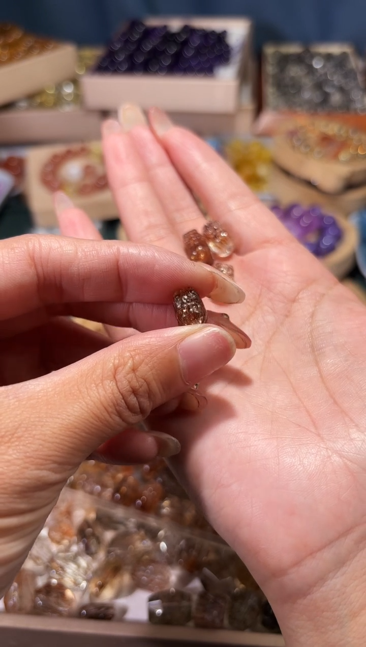 未镶嵌手串水晶观*H24黑金超貔貅单颗