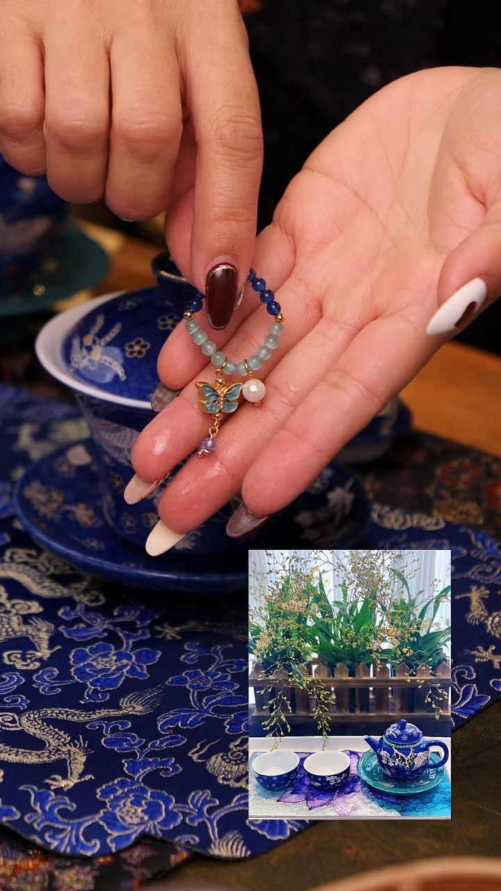 【闪购商品】【提溜】洒蓝盖碗的提溜