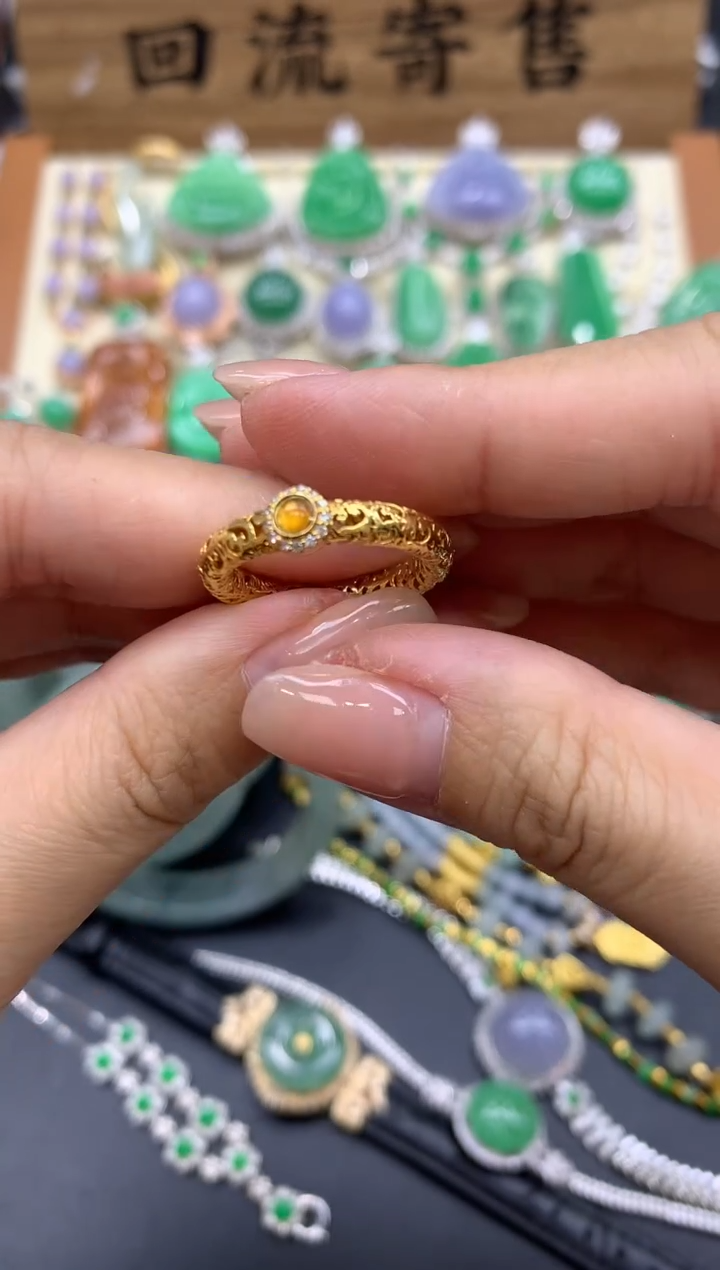 【闪购商品】翡翠戒指18K金镶嵌161-中国好珍宝