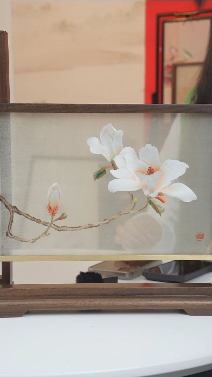 【闪购商品】刺绣姚绣双面绣摆件玉堂富贵横款