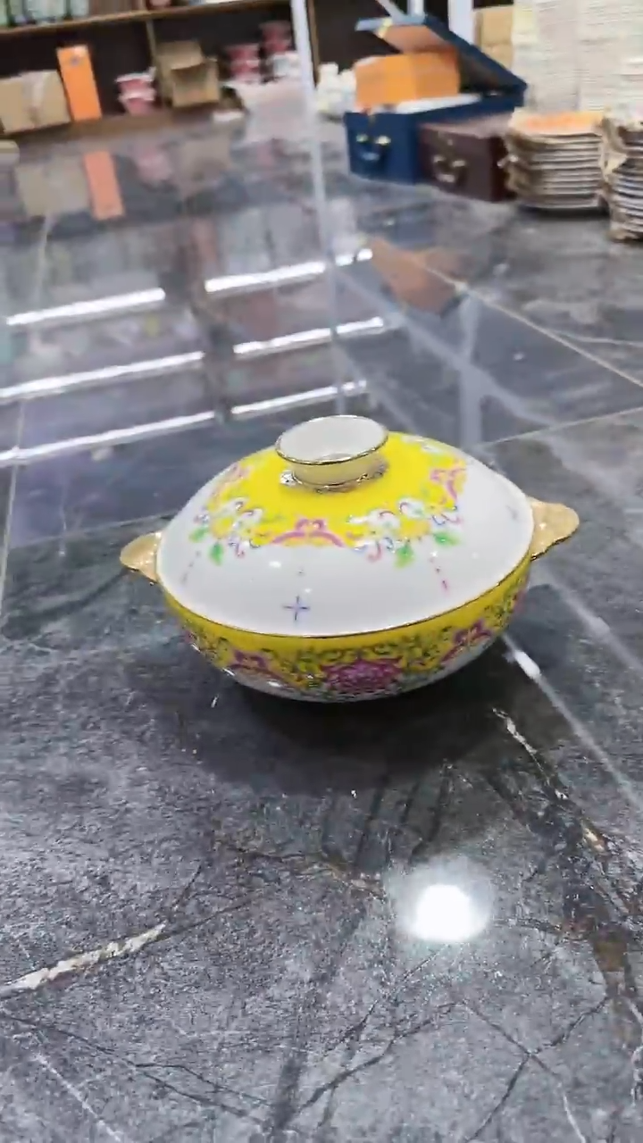 【闪购商品】瓷片带盖双耳汤煲一只景德镇陶瓷