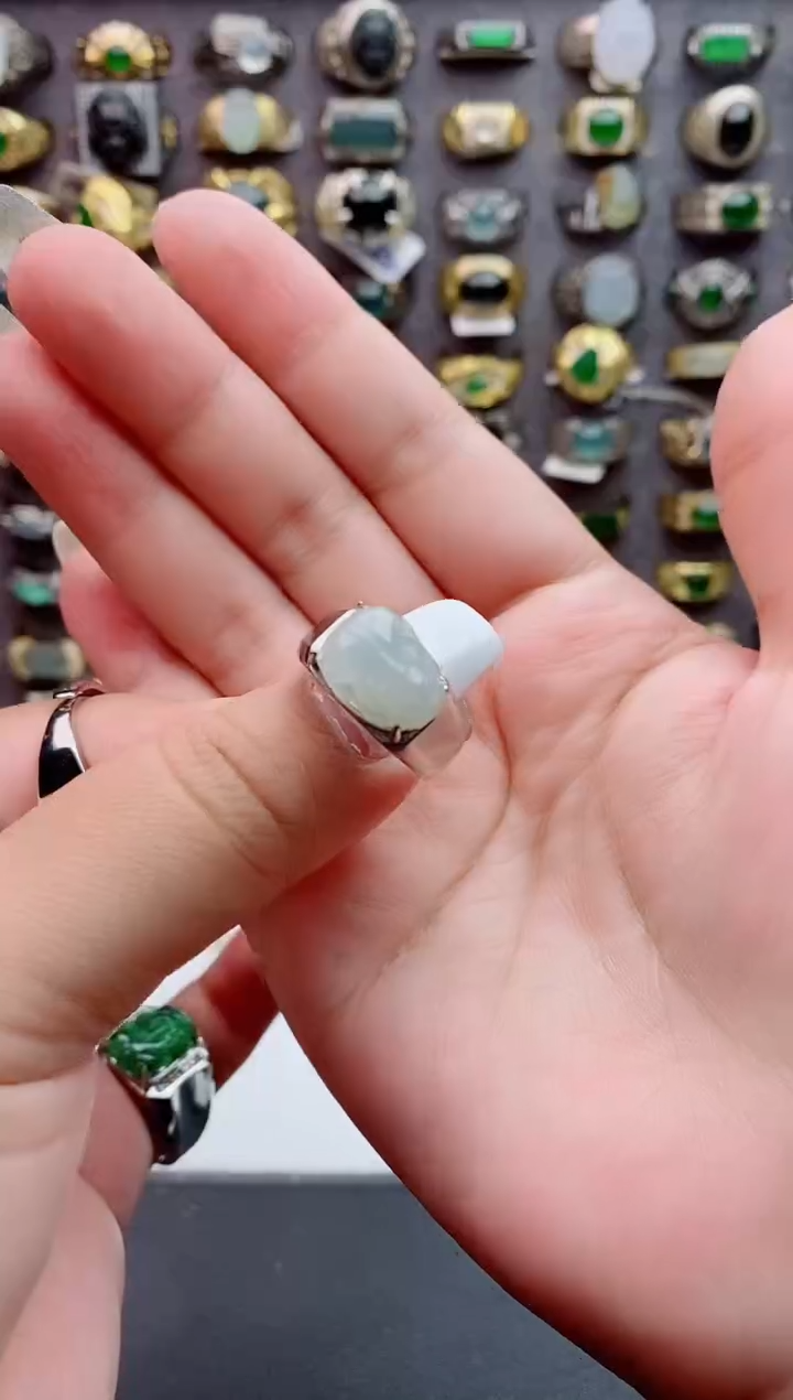未镶嵌戒指翡翠天然翡翠男戒