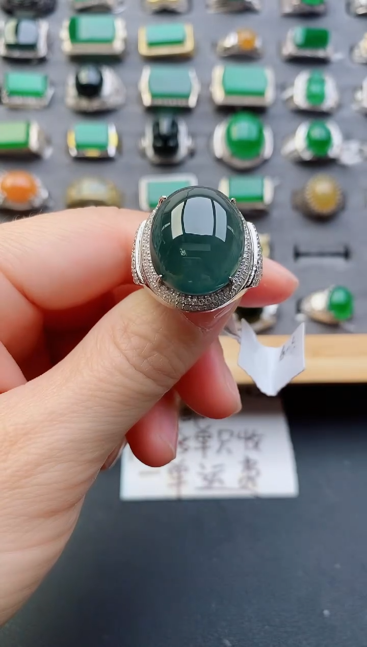 【闪购商品】翡翠戒指银S925镶嵌2321312