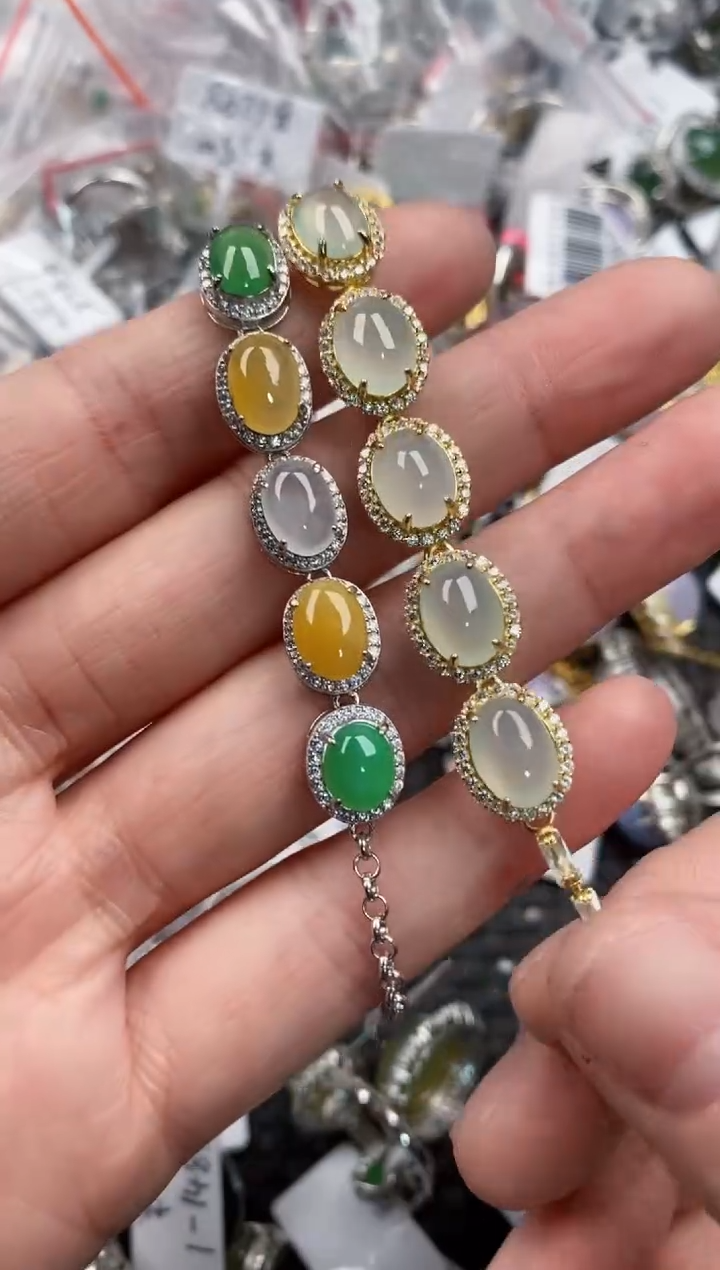 银S925镶嵌戒指翡翠222               10