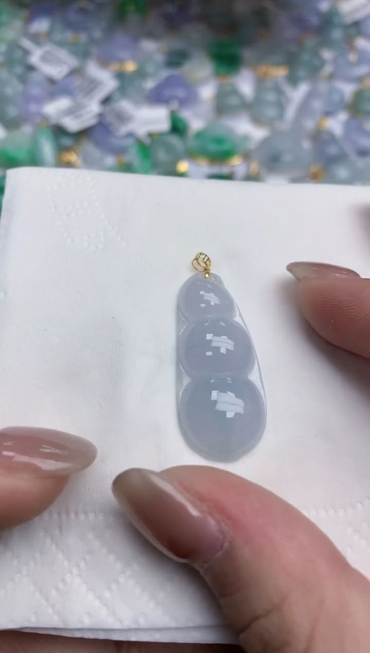 【闪购商品】翡翠颈饰18K金镶嵌天然缅甸翡翠A货