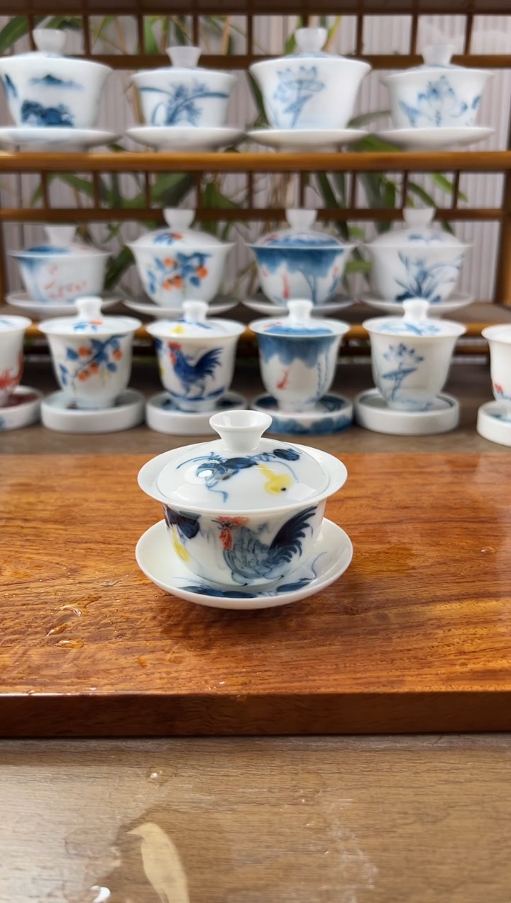 微瑕公鸡80ml三才盖碗