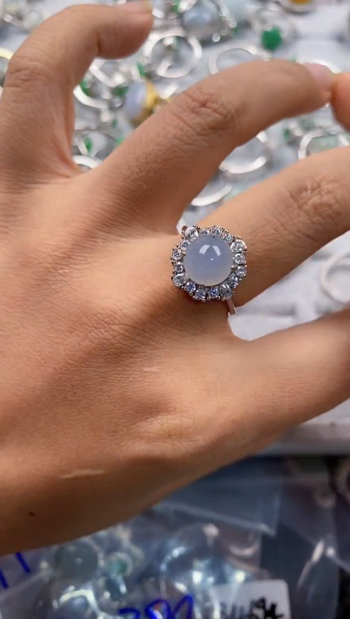 银S925镶嵌戒指翡翠333---5