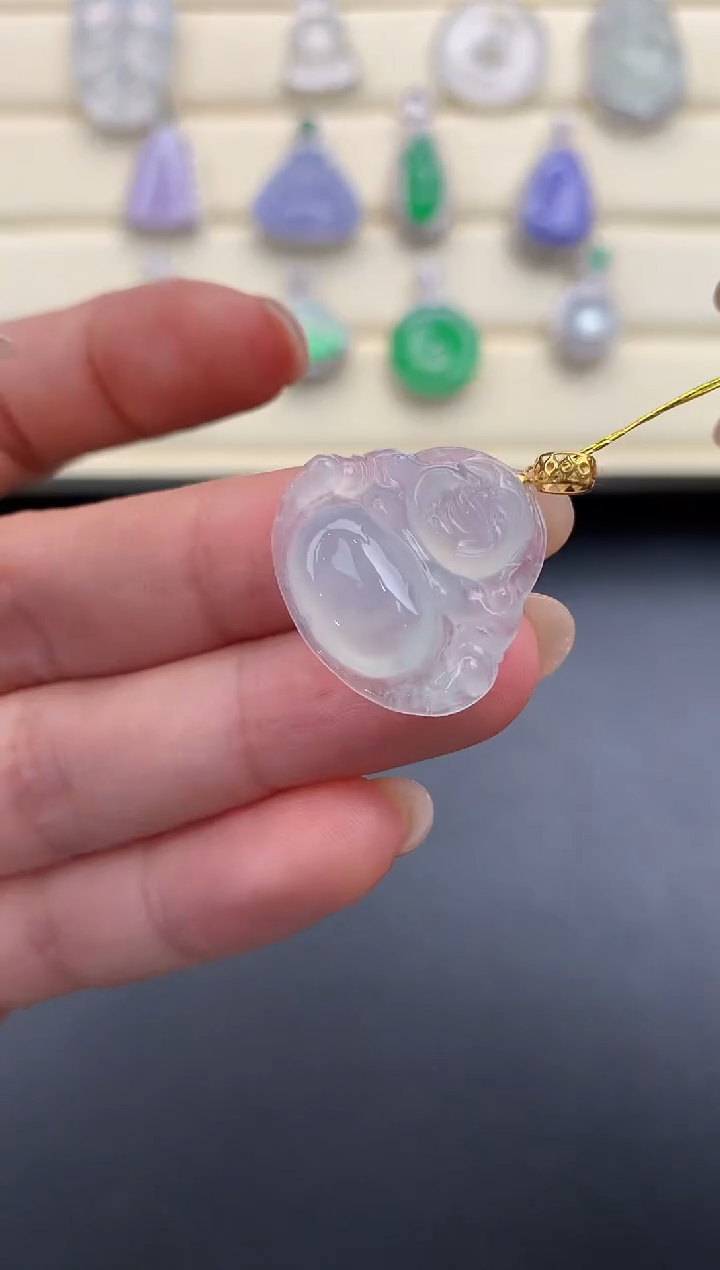 【闪购商品】翡翠颈饰18K金镶嵌Q558      