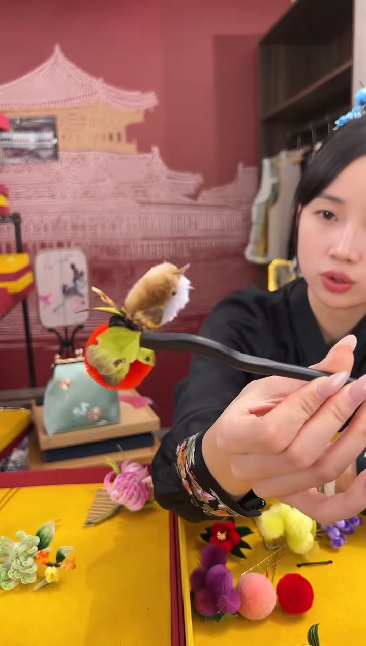 【闪购商品】刺绣非遗绒花（发饰）