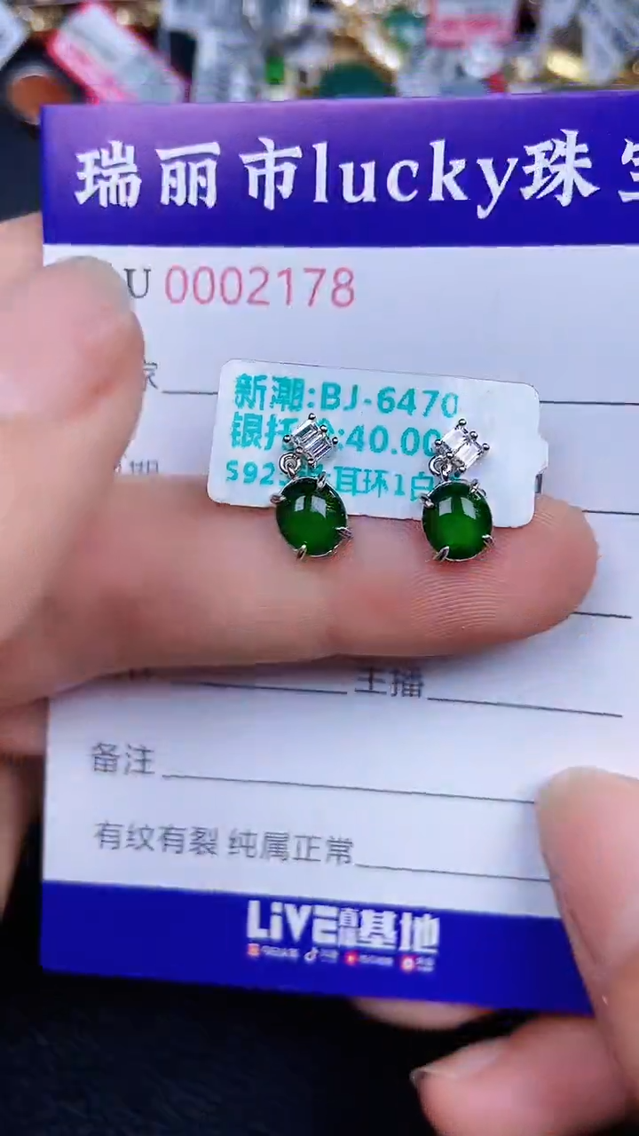 颈饰银S925镶嵌翡翠2178