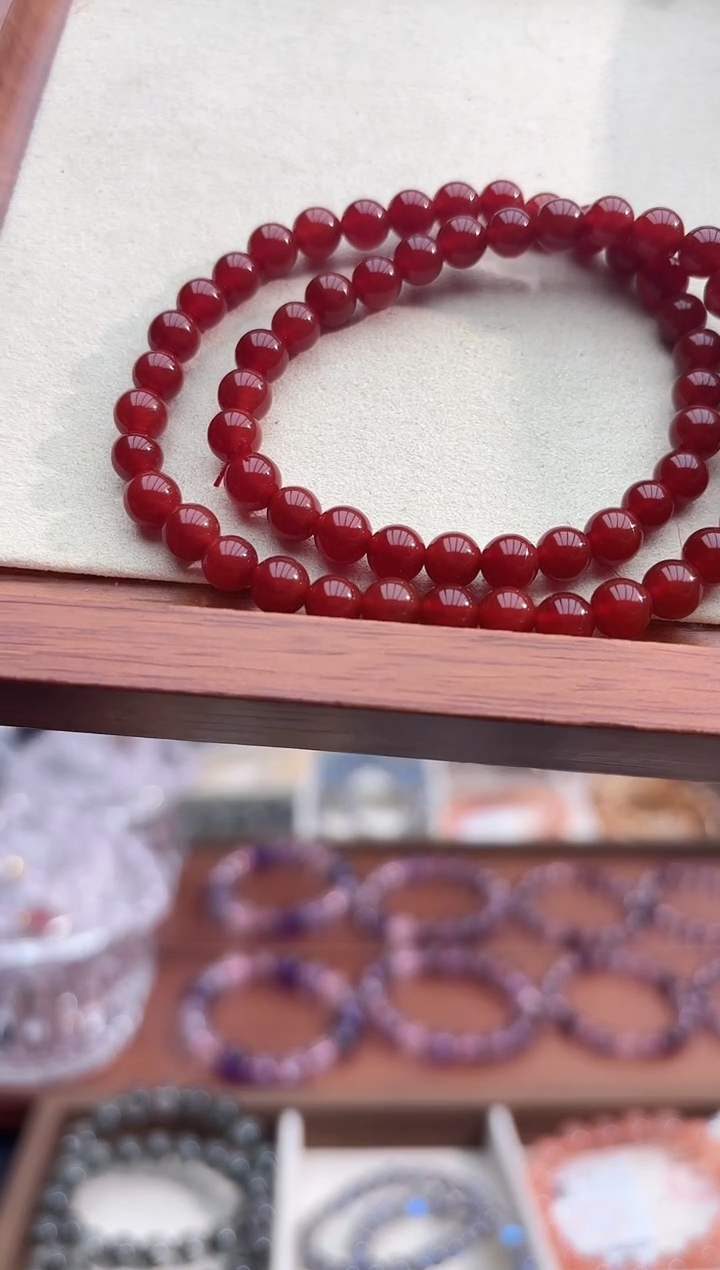 未镶嵌手串水晶红玛瑙单圈