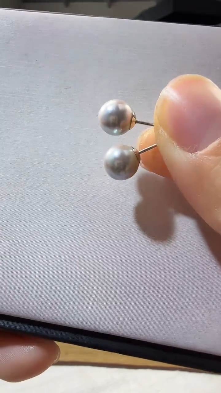 未镶嵌耳钉淡水珍珠优0605