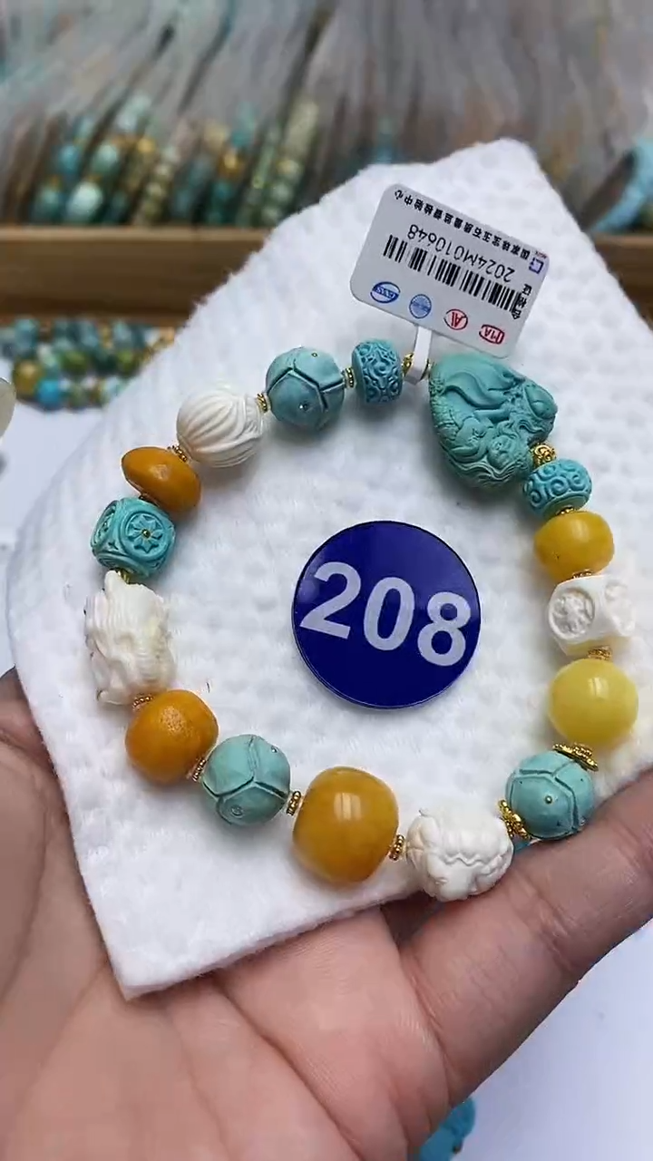 【闪购商品】绿松石手链18K金镶嵌208