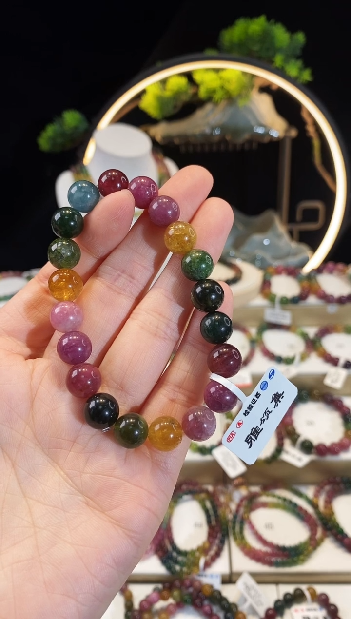 【闪购商品】碧玺手串未镶嵌G2415素圈颜色微差