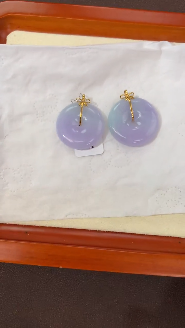 【闪购商品】翡翠颈饰18K金镶嵌天然缅甸a货翡翠春彩多样性发其一)