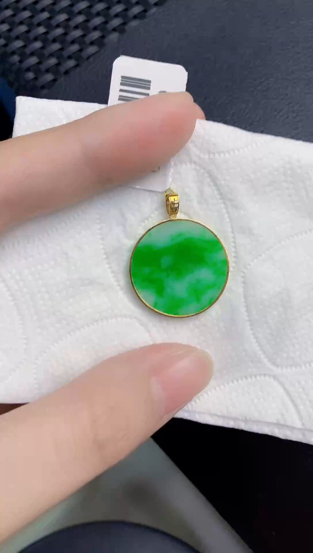 颈饰18K金镶嵌翡翠天然翡翠缅甸A货