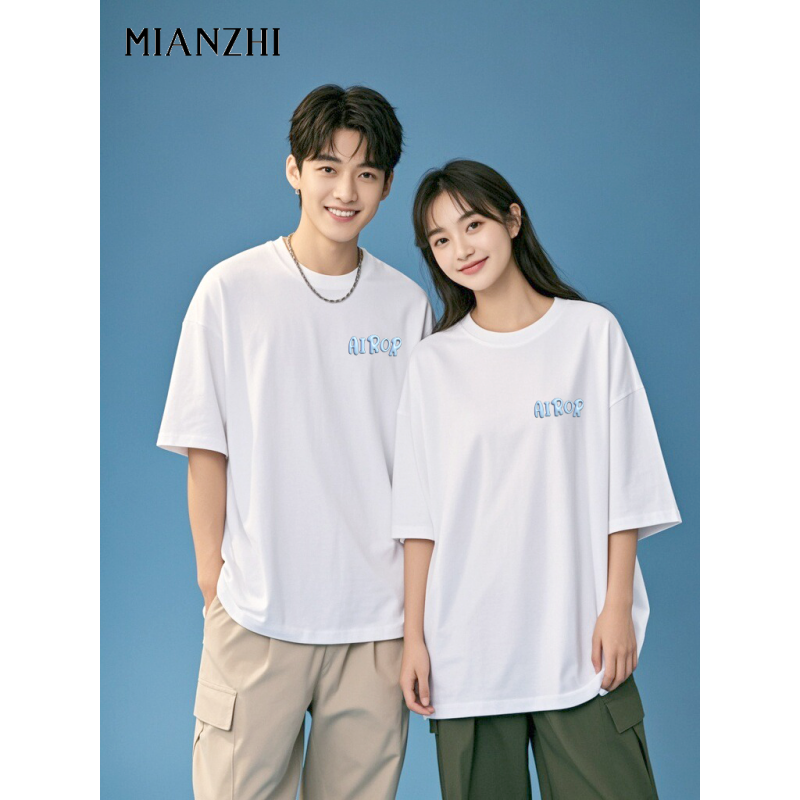 棉致纯棉t恤女美式复古印花短袖ins潮牌女生衣服重磅宽松半袖夏季